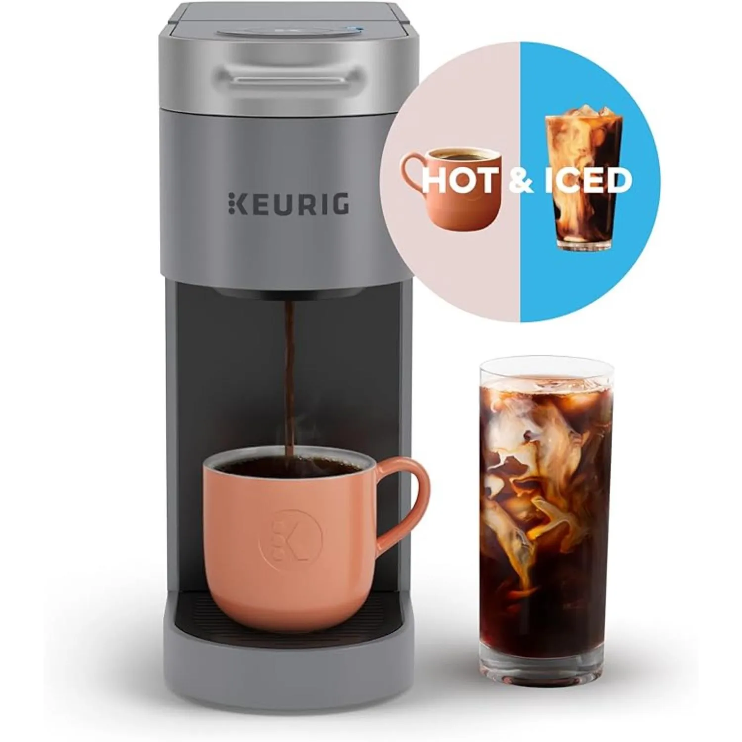 Keurig 500.0365009 K-Slim   ICED Single Serve Coffee Maker Brews 8 to 12oz. Cups Gray