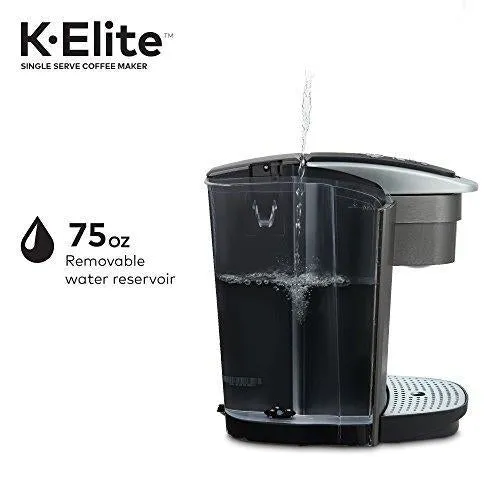 Keurig K-Elite Coffee Maker, Single Serve K-Cup Pod Coffee Brewer, With Iced Coffee Capability, Brushed Slate