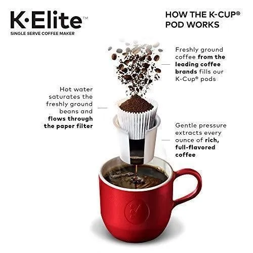 Keurig K-Elite Coffee Maker, Single Serve K-Cup Pod Coffee Brewer, With Iced Coffee Capability, Brushed Slate