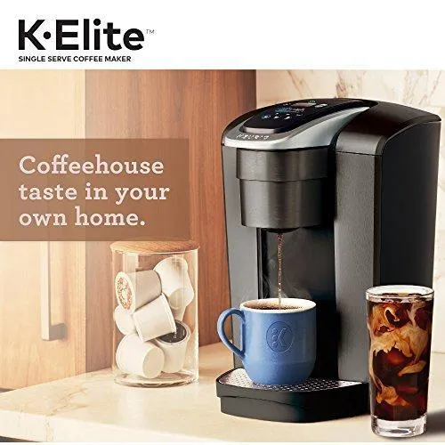 Keurig K-Elite Coffee Maker, Single Serve K-Cup Pod Coffee Brewer, With Iced Coffee Capability, Brushed Slate