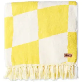 Kip & Co Checkerboard Yellow Terry Towel