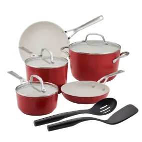 KitchenAid 10-Piece Cookware Set in Empire Red