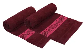 Kuber Industries 100% Cotton 2 Pieces Bath Towel 27" x54? (Maroon) -CTKTC28911