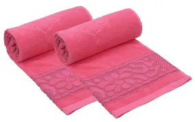 Kuber Industries 100 Percent Cotton 2 Pieces Full Size Bath Towel 30"x60" (Pink), CTKTC13796