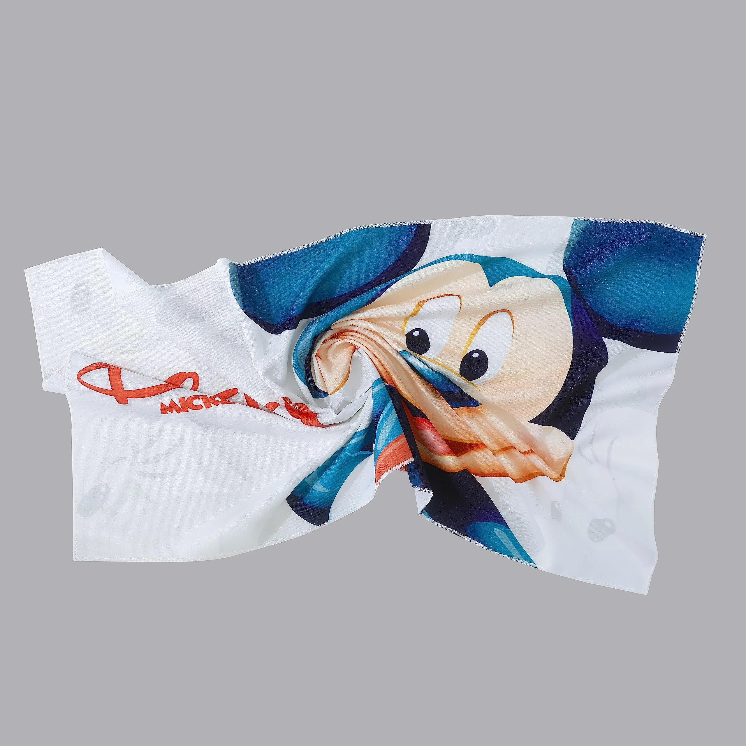 Kuber Industries Disney Mickey Mouse Microfiber Soft Kids Bath Towel (White)