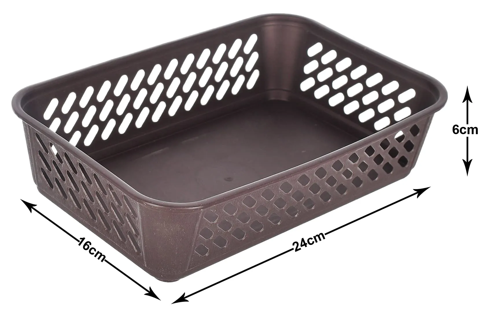 Kuber Industries Multiuses Super Tidy Plastic Tray/Basket/Organizer- Pack of 2 (Brown) -46KM0565