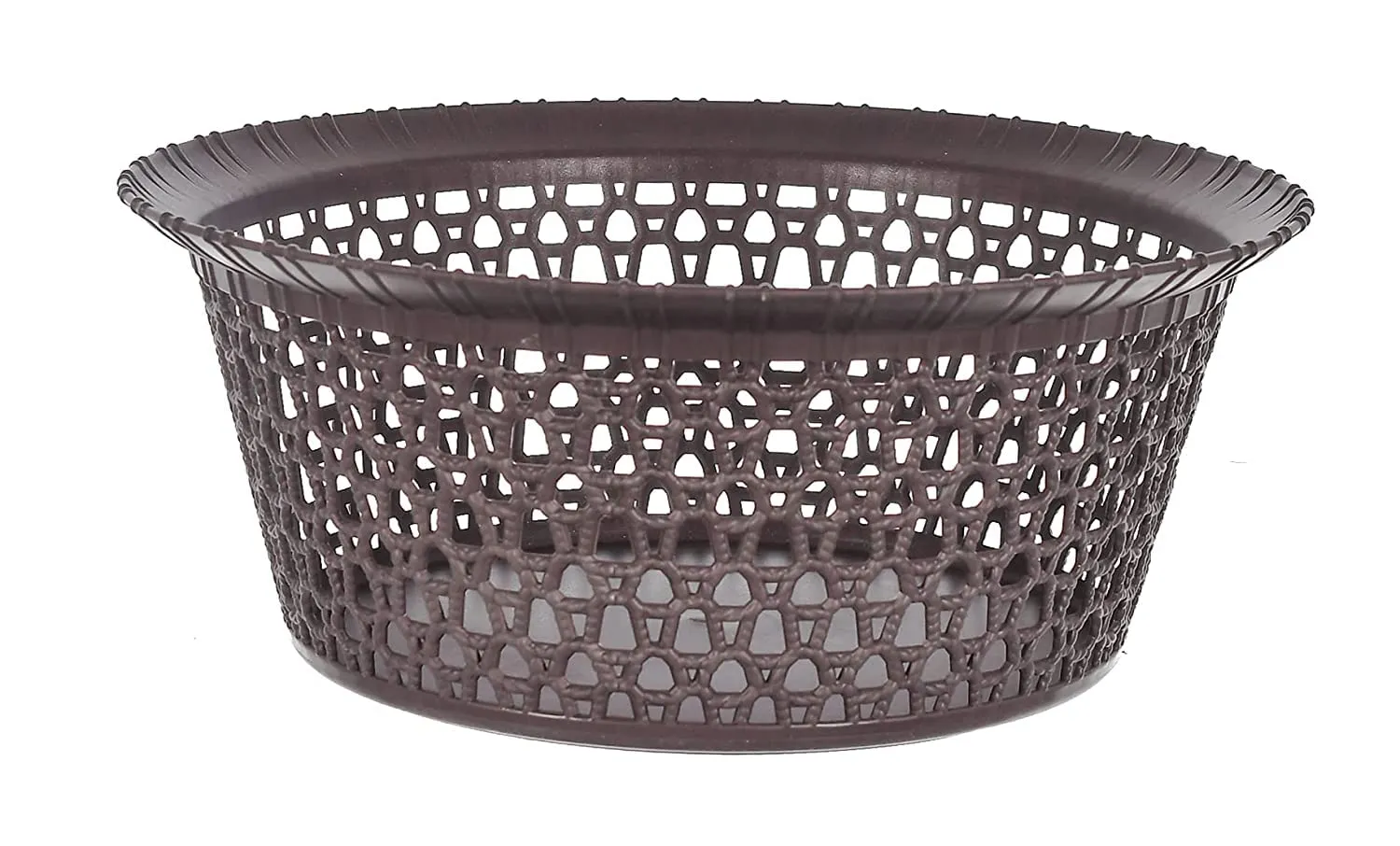 Kuber Industries Storage Basket|Plastic Round Versatile Basket|Organizer for Kitchen|Countertop|Cabinet|Bathroom|Set of 3 (Brown)