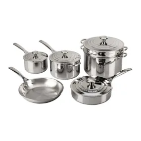 Le Creuset Signature Tri-Ply Stainless Steel 10-Piece Cookware Set