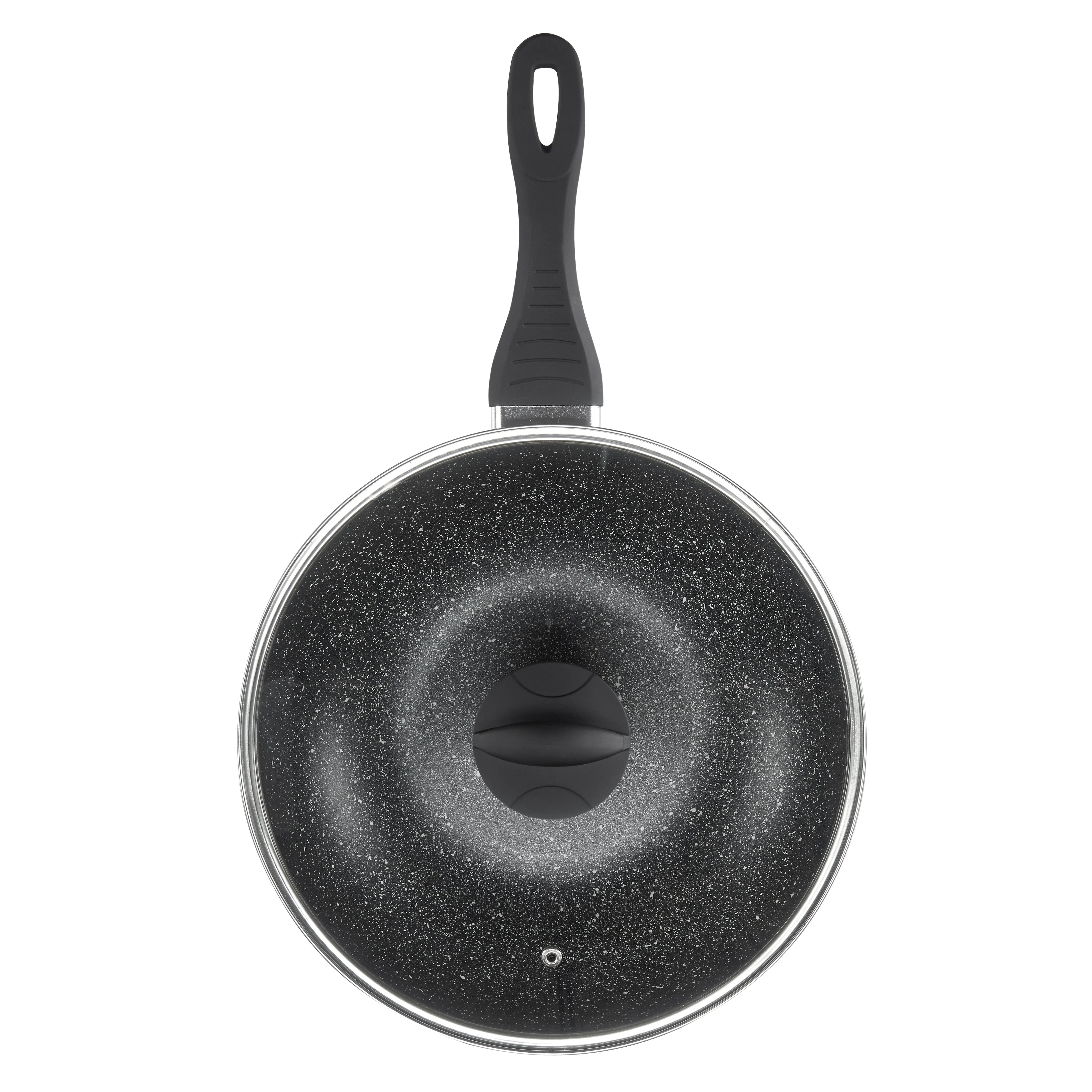 Lewis's  Sovereign Stone 28cm Scratch Resistant Easy Clean Non Stick Wok & Lid All Hobs