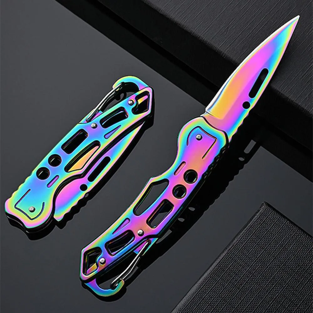 Lightweight Folding Pocket Knife with 2.36 inch Stainless Steel Blade & Handle, Keychain Knife, EDC Folding Knives Key Chains for Women Men