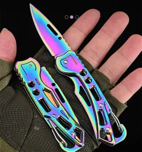 Lightweight Folding Pocket Knife with 2.36 inch Stainless Steel Blade & Handle, Keychain Knife, EDC Folding Knives Key Chains for Women Men