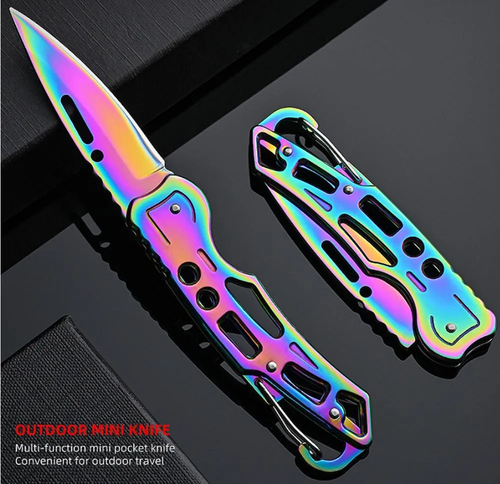 Lightweight Folding Pocket Knife with 2.36 inch Stainless Steel Blade & Handle, Keychain Knife, EDC Folding Knives Key Chains for Women Men