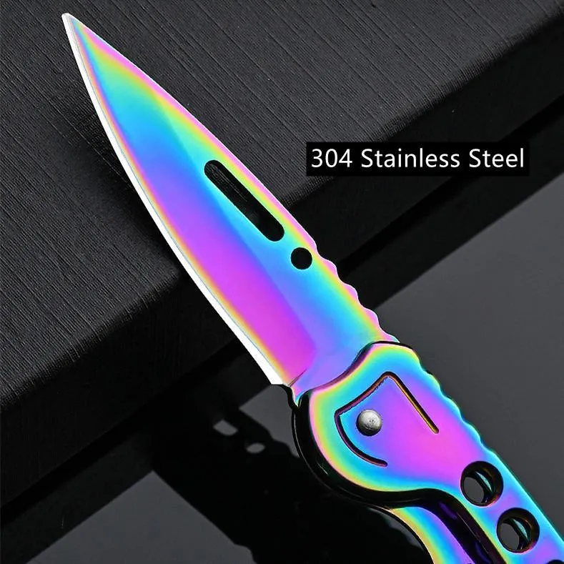 Lightweight Folding Pocket Knife with 2.36 inch Stainless Steel Blade & Handle, Keychain Knife, EDC Folding Knives Key Chains for Women Men