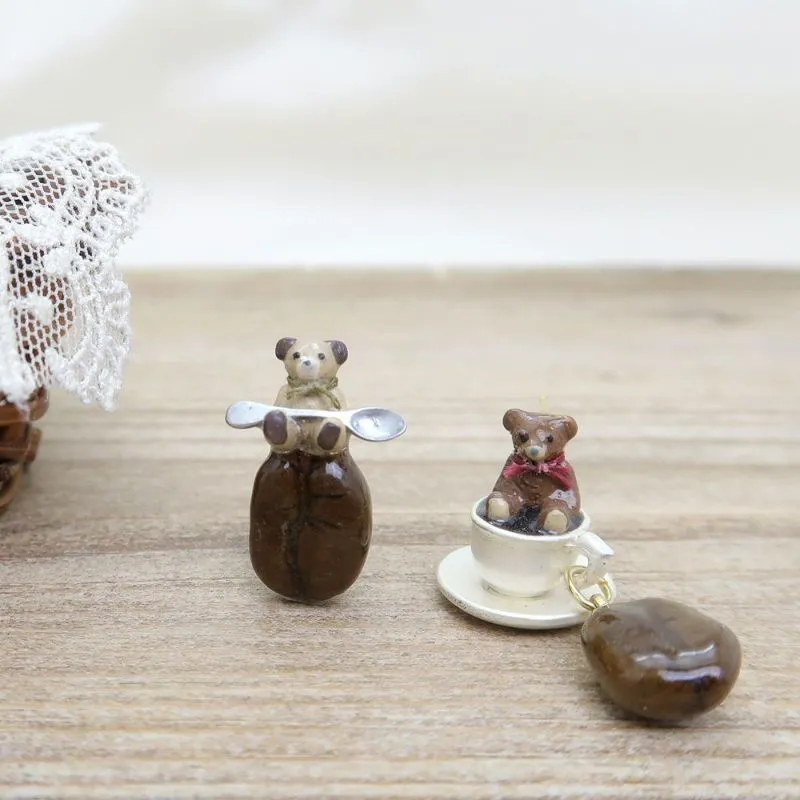 Little Bear and Coffee Earrings