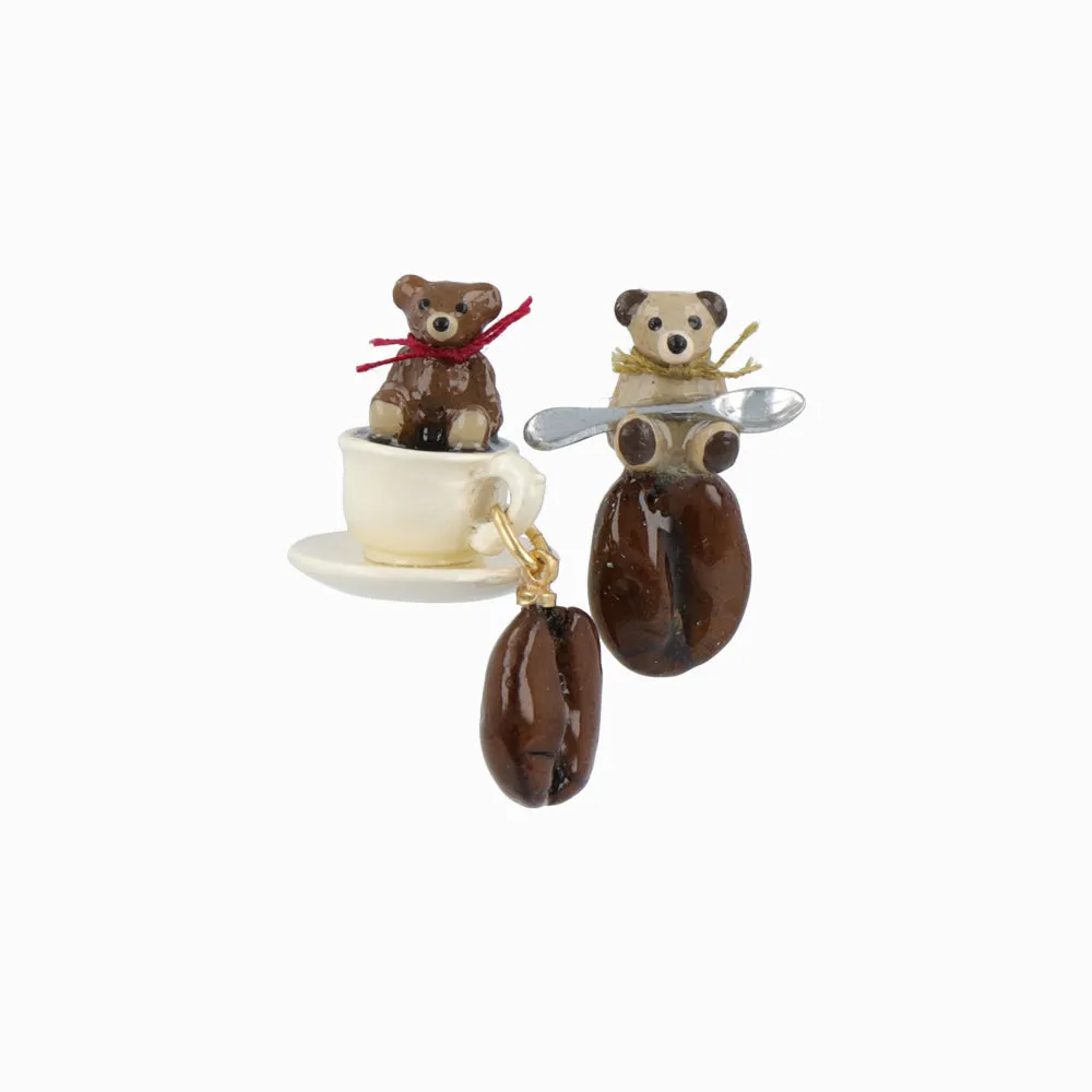 Little Bear and Coffee Earrings