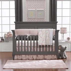 Liz and Roo Petal Pink Linen 4 PC Crib Bedding Set