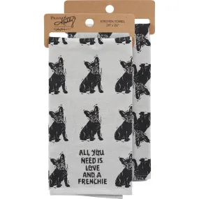 Love And A Frenchie Kitchen Towel