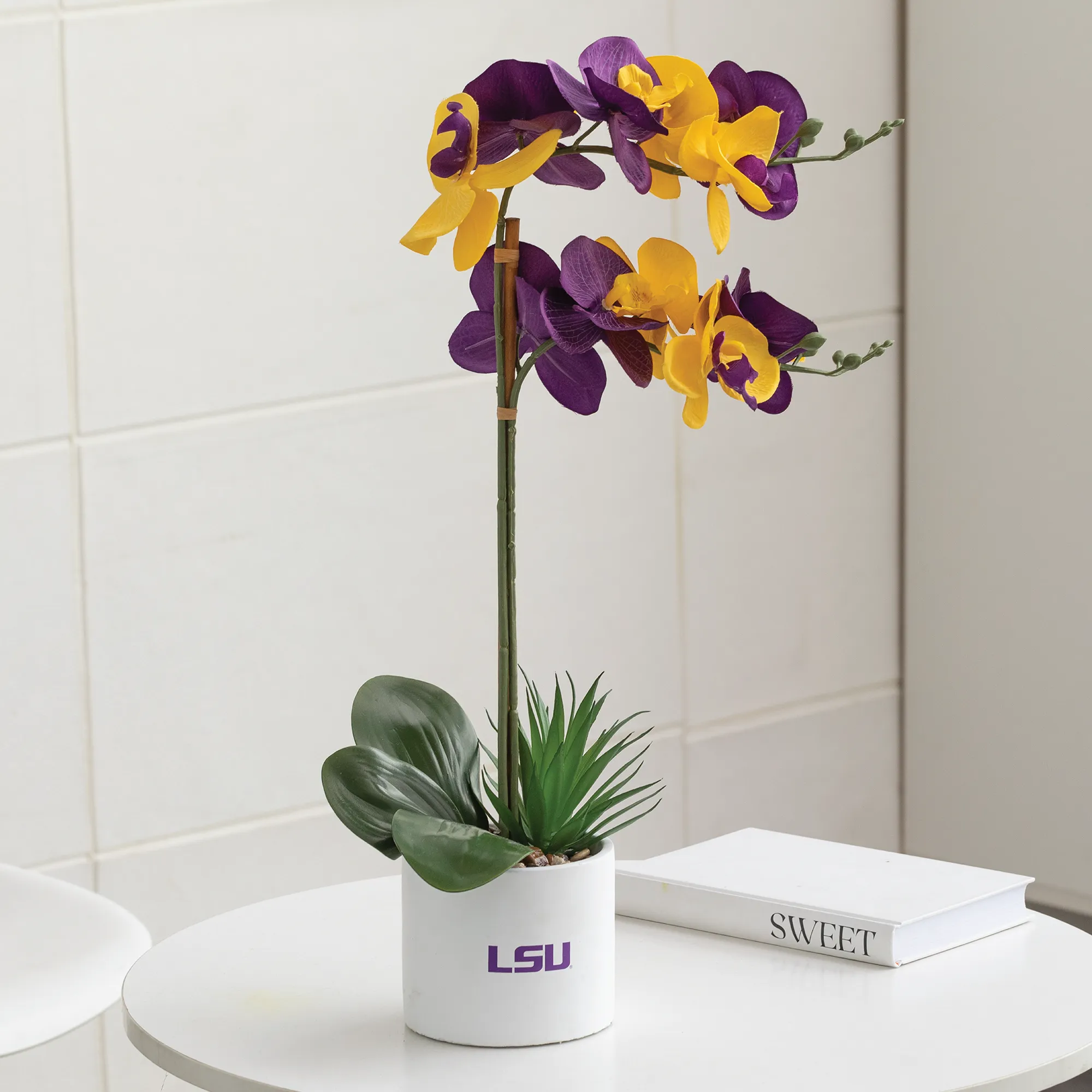 LSU Tigers Faux Orchid & Hydrangea