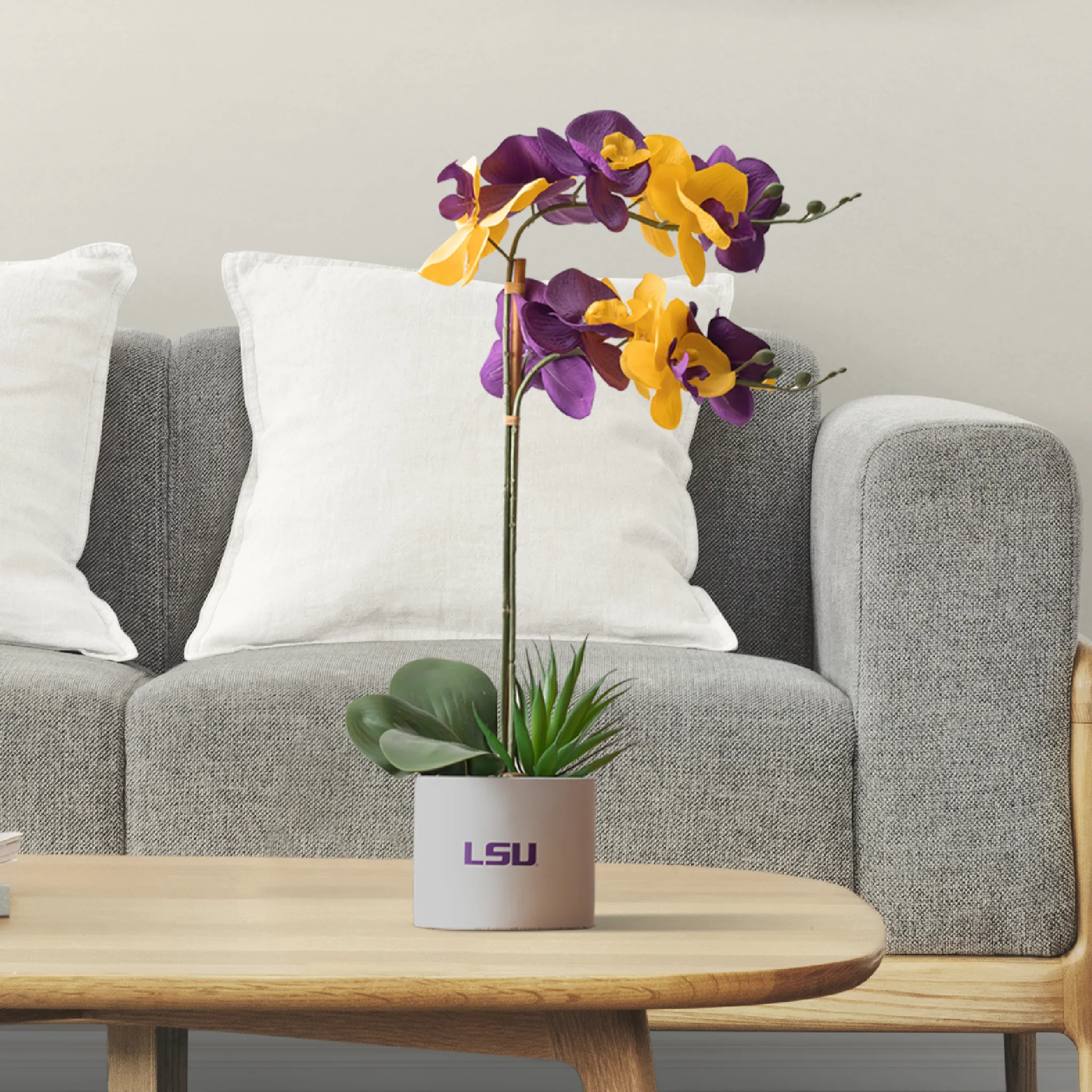 LSU Tigers Faux Orchid & Hydrangea