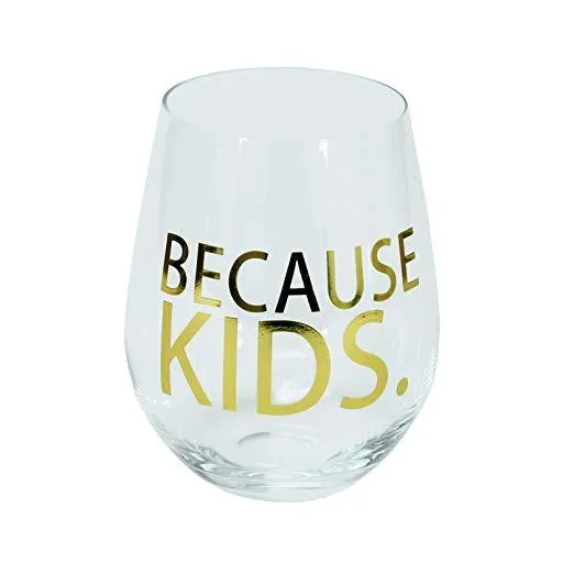 Mary Square Stemless Wine Glass - Because Kids