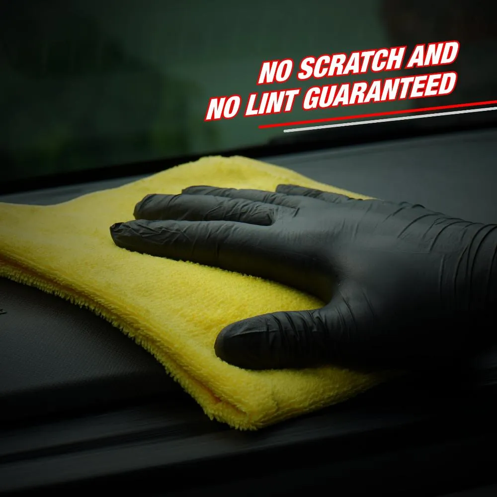 Microfiber Car Cleaning Cloth-Yellow-40x40cm-350 GSM