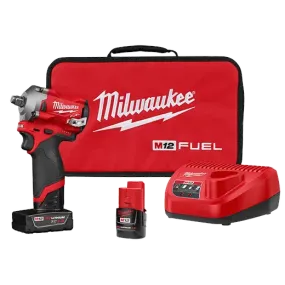 Milwaukee 2555-22 M12 FUEL Stubby 1/2" Impact Wrench Kit