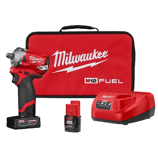 Milwaukee 2555-22 M12 FUEL Stubby 1/2" Impact Wrench Kit