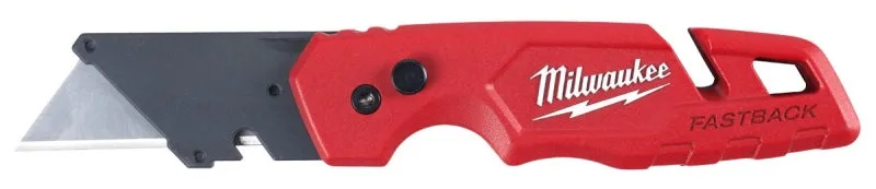 Milwaukee FASTBACK Series 48-22-1502 Utility Knife with Blade Storage, 1.27 in L Blade, 0.02 in W Blade, 5-Blade :EA: QUANTITY: 1