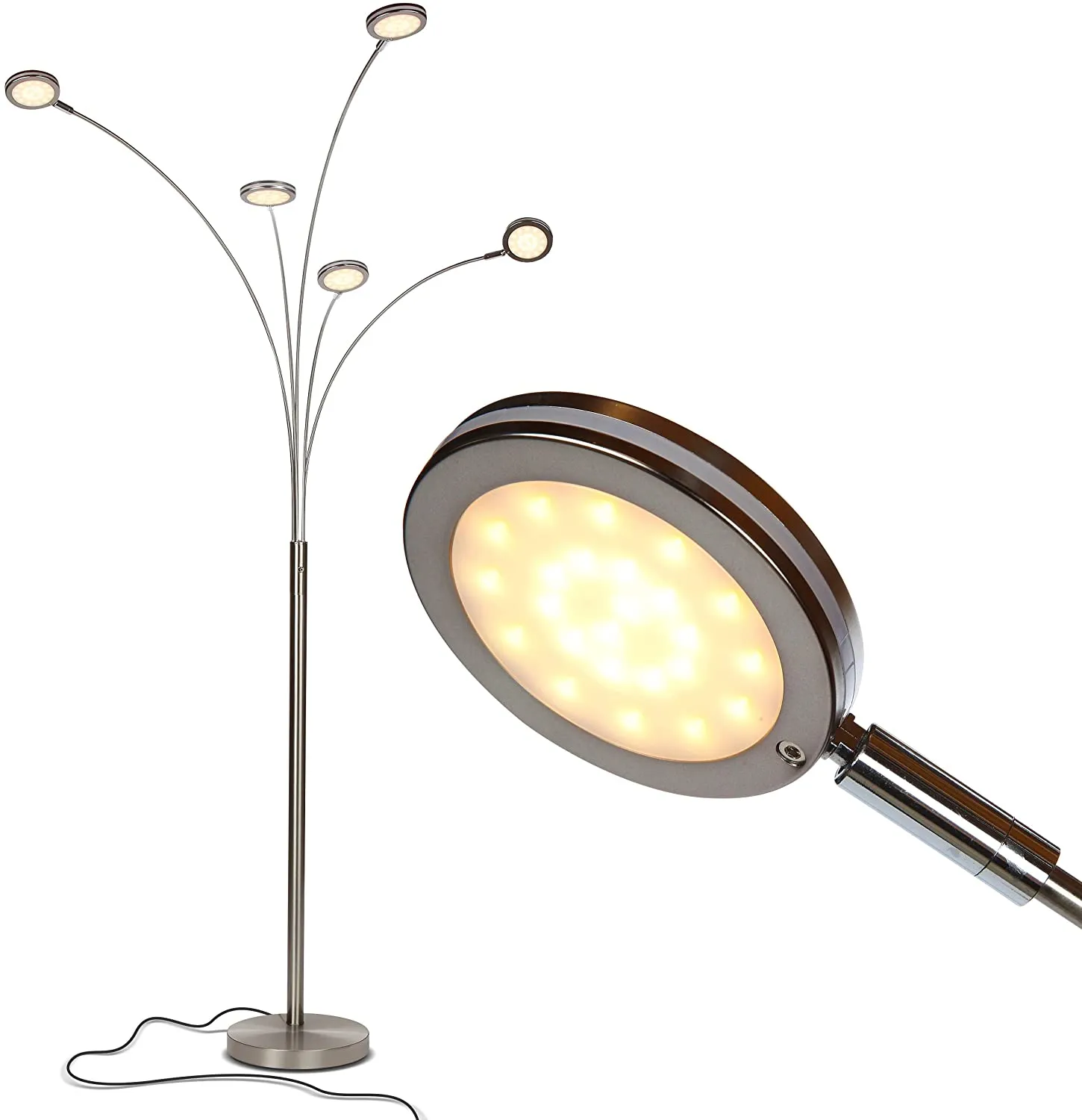 Modern LED Arc Lamp - 5 Adjustable Arms & Light Heads Arch