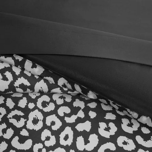 Modern Leopard Satin Bed in a Bag Bedding Set