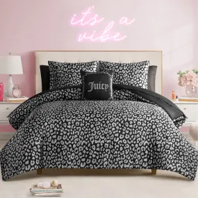 Modern Leopard Satin Bed in a Bag Bedding Set