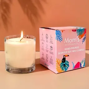 Mom's Skin Essentials Royal Oud Premium Scented Soy Wax Candle 100% Soy Wax Smoke-Free Ideal for Home Decor, Gifting and Aromatherapy 500 gm Upto 50 Hours Burning Time