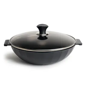 MOOSSE Mini Wok with Lid, Premium Enameled Cast Iron 10.4” (26 cm)