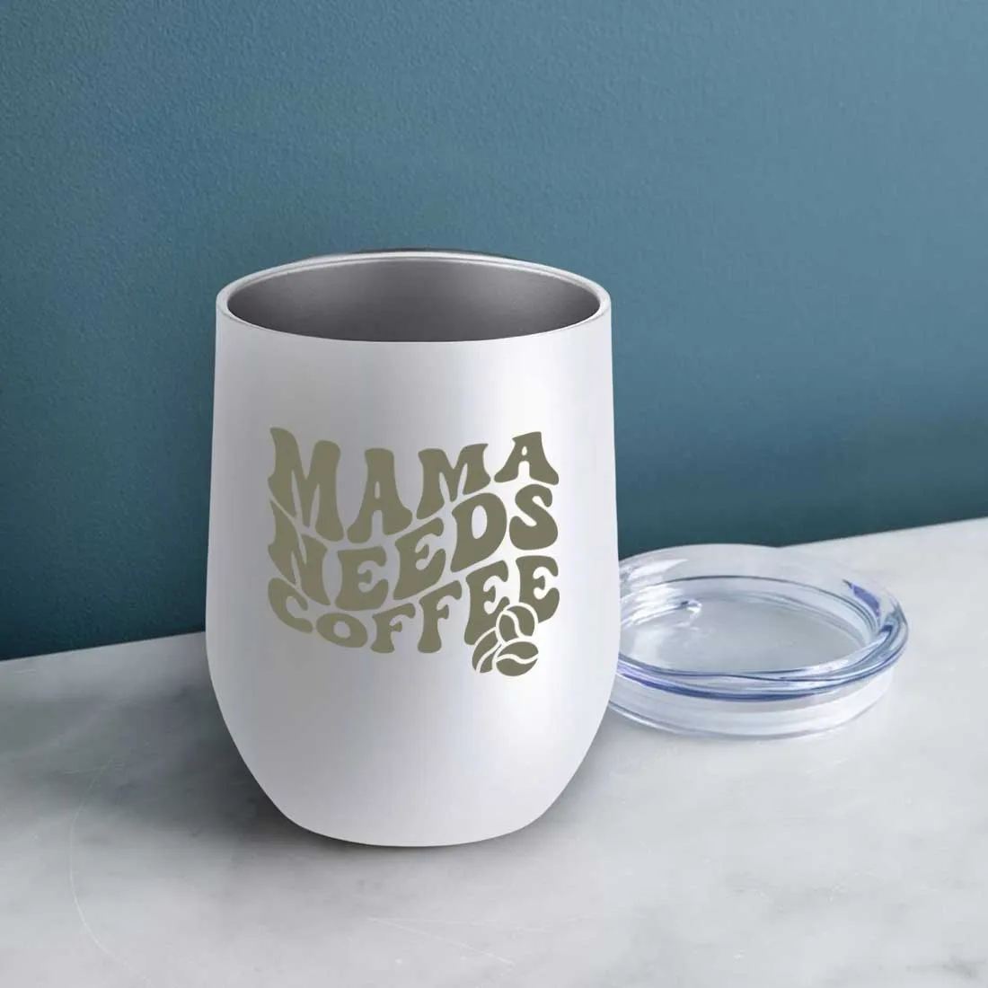 Mothers Day Gifts Designer Travel Coffee Mug With Lid Gift for Mom  - Mama Needs Coffee