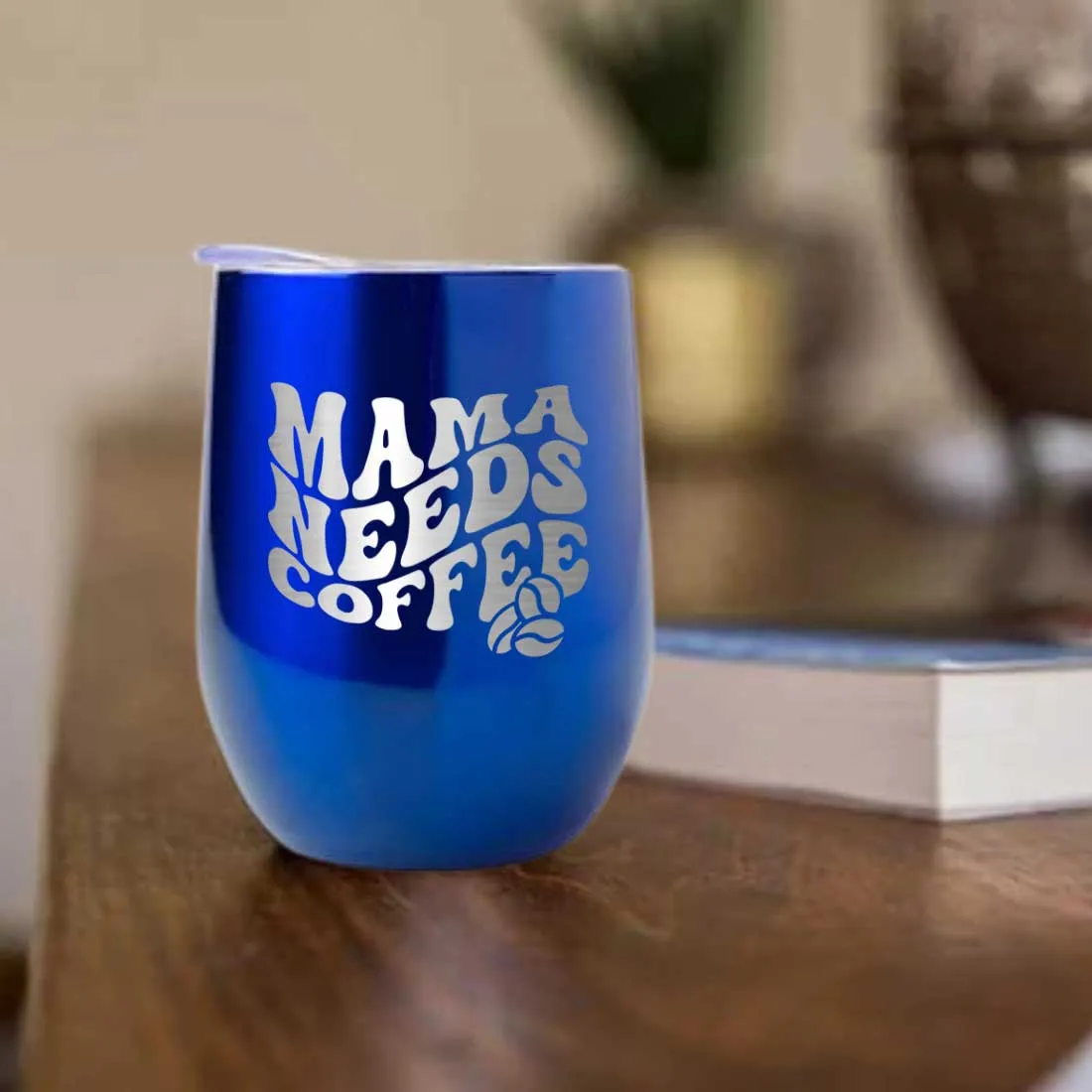 Mothers Day Gifts Designer Travel Coffee Mug With Lid Gift for Mom  - Mama Needs Coffee