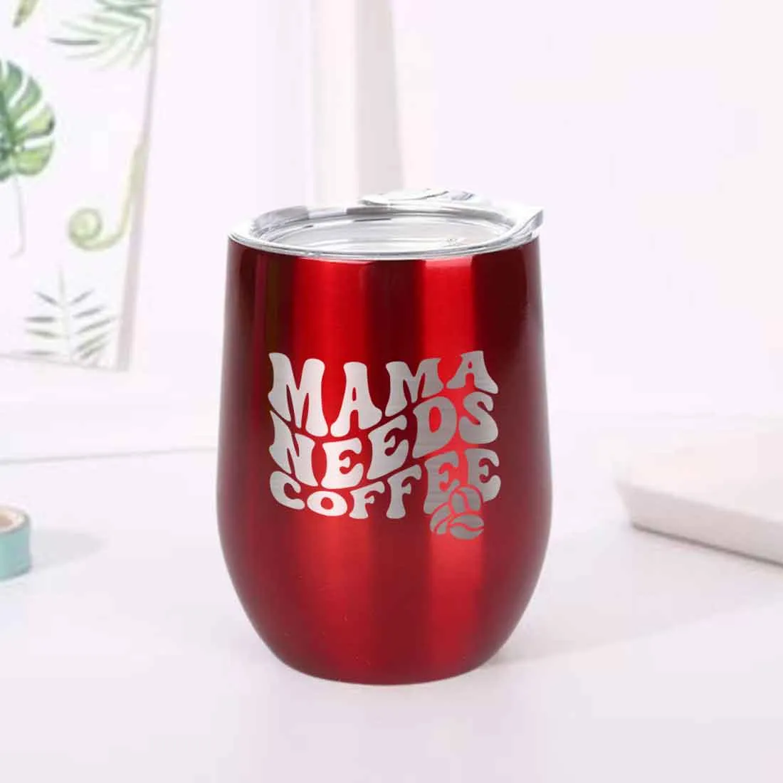 Mothers Day Gifts Designer Travel Coffee Mug With Lid Gift for Mom  - Mama Needs Coffee