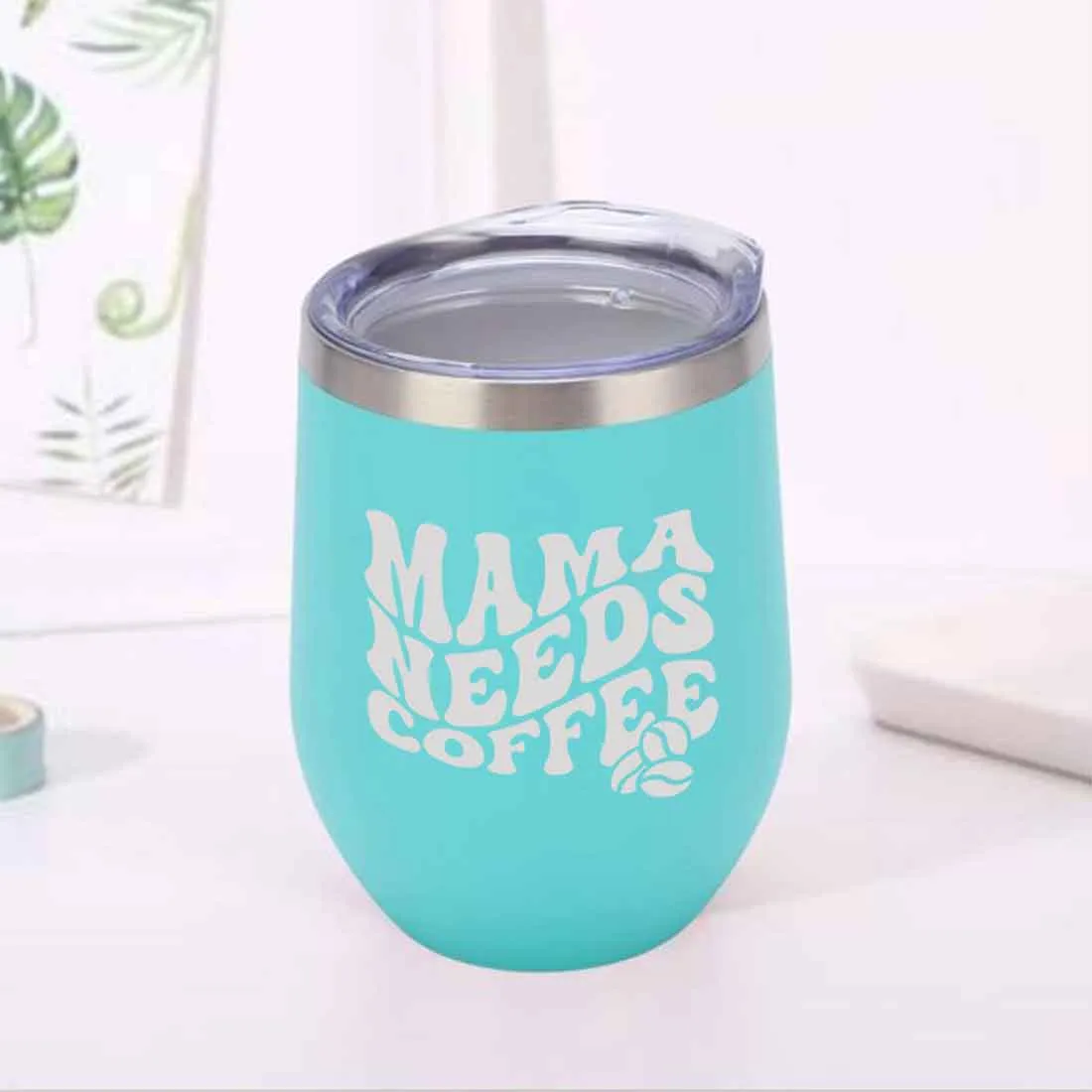 Mothers Day Gifts Designer Travel Coffee Mug With Lid Gift for Mom  - Mama Needs Coffee