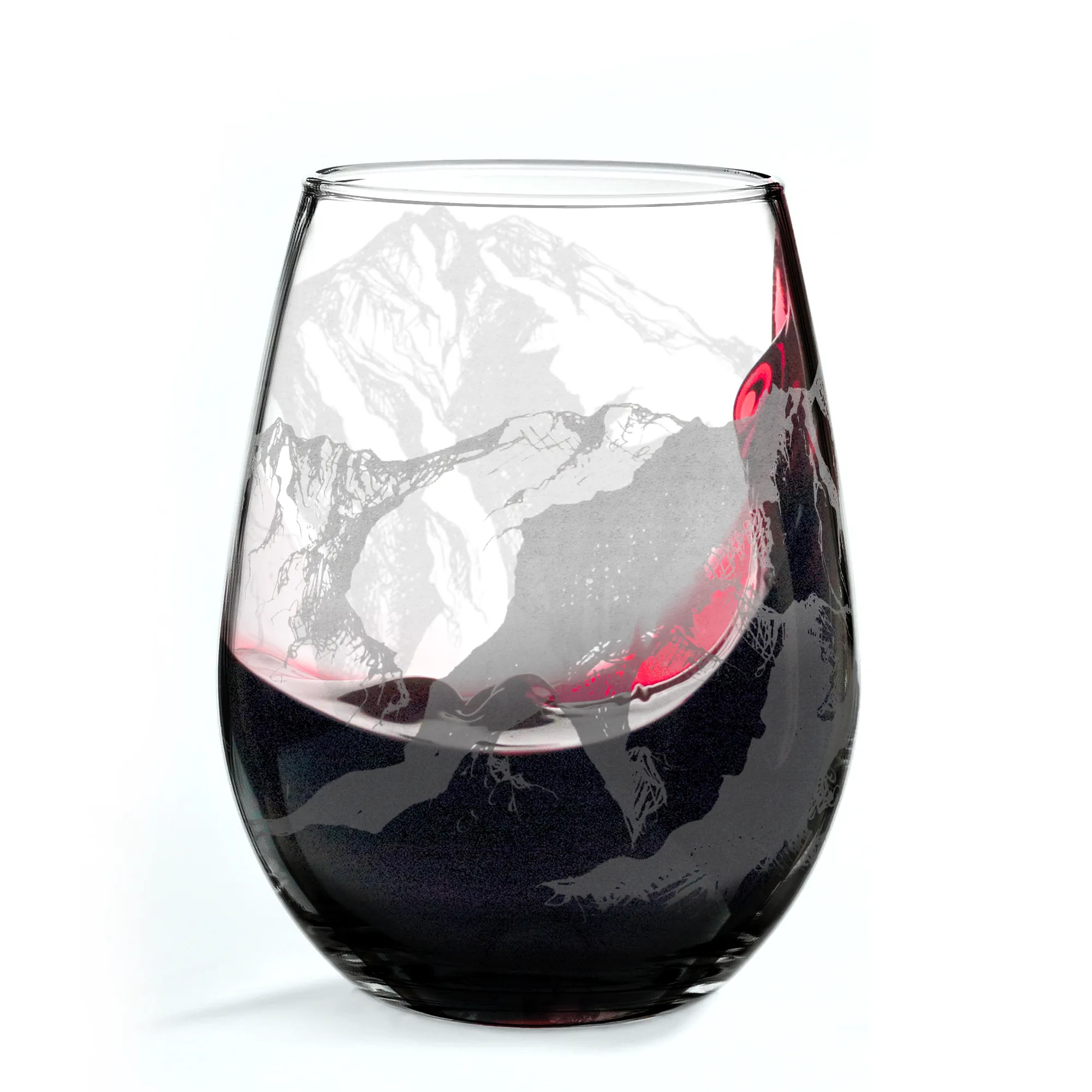 MOUNTAINS Wine Glass by Lumengrave