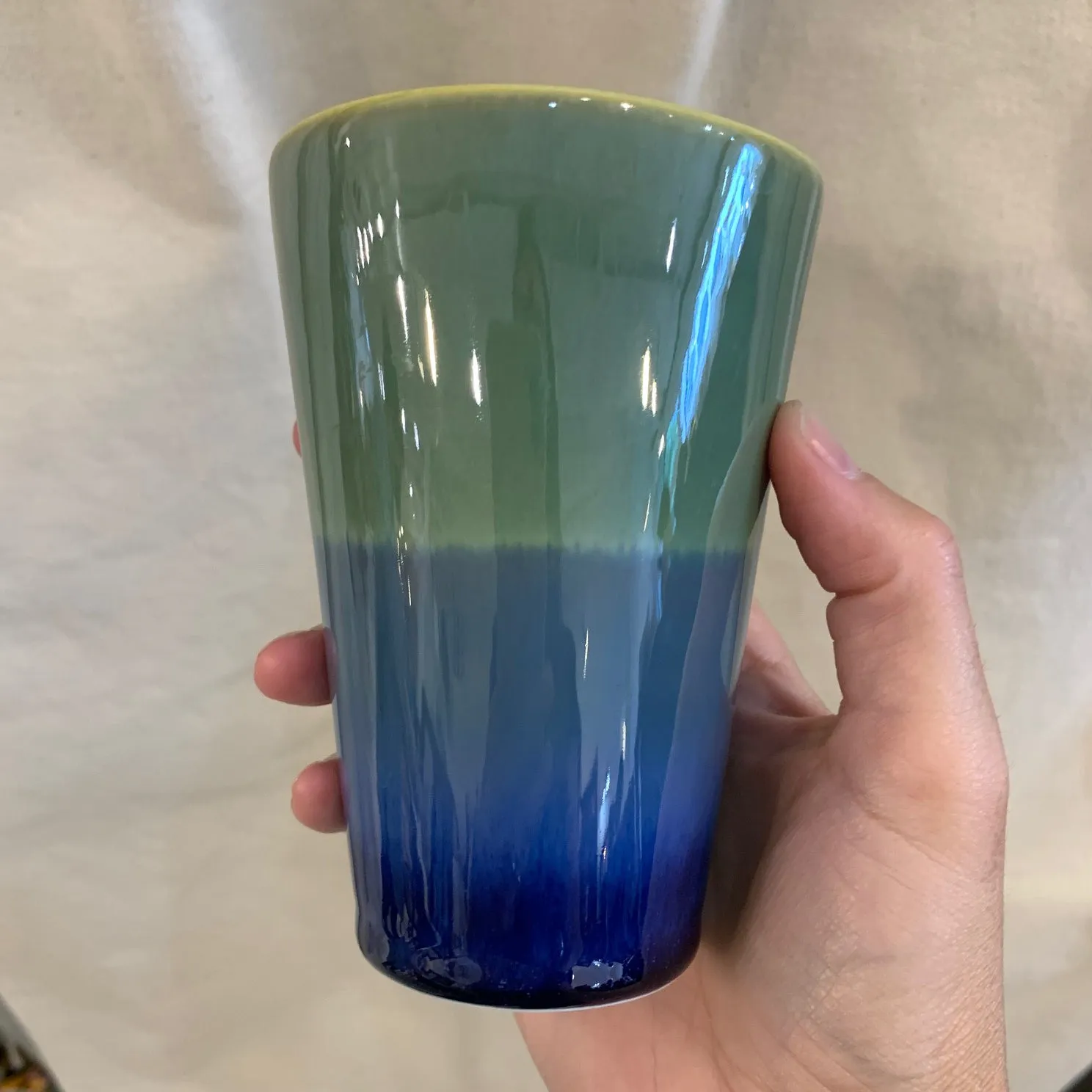 Multi Colored Tumbler Green Blue