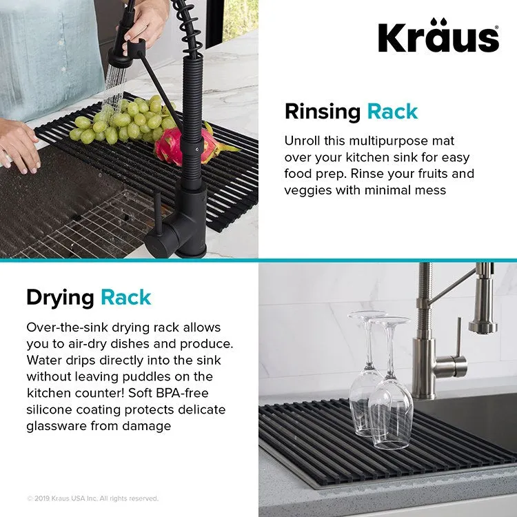 Multipurpose Over Sink Roll-Up Dish Drying Rack