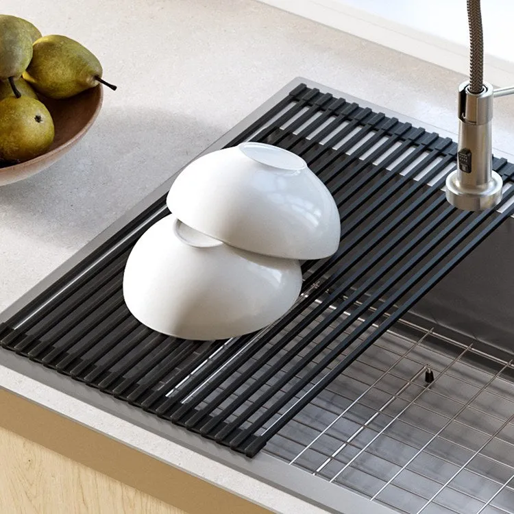 Multipurpose Over Sink Roll-Up Dish Drying Rack