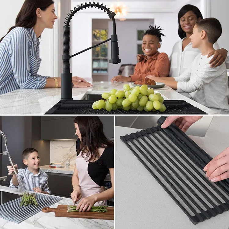 Multipurpose Over Sink Roll-Up Dish Drying Rack