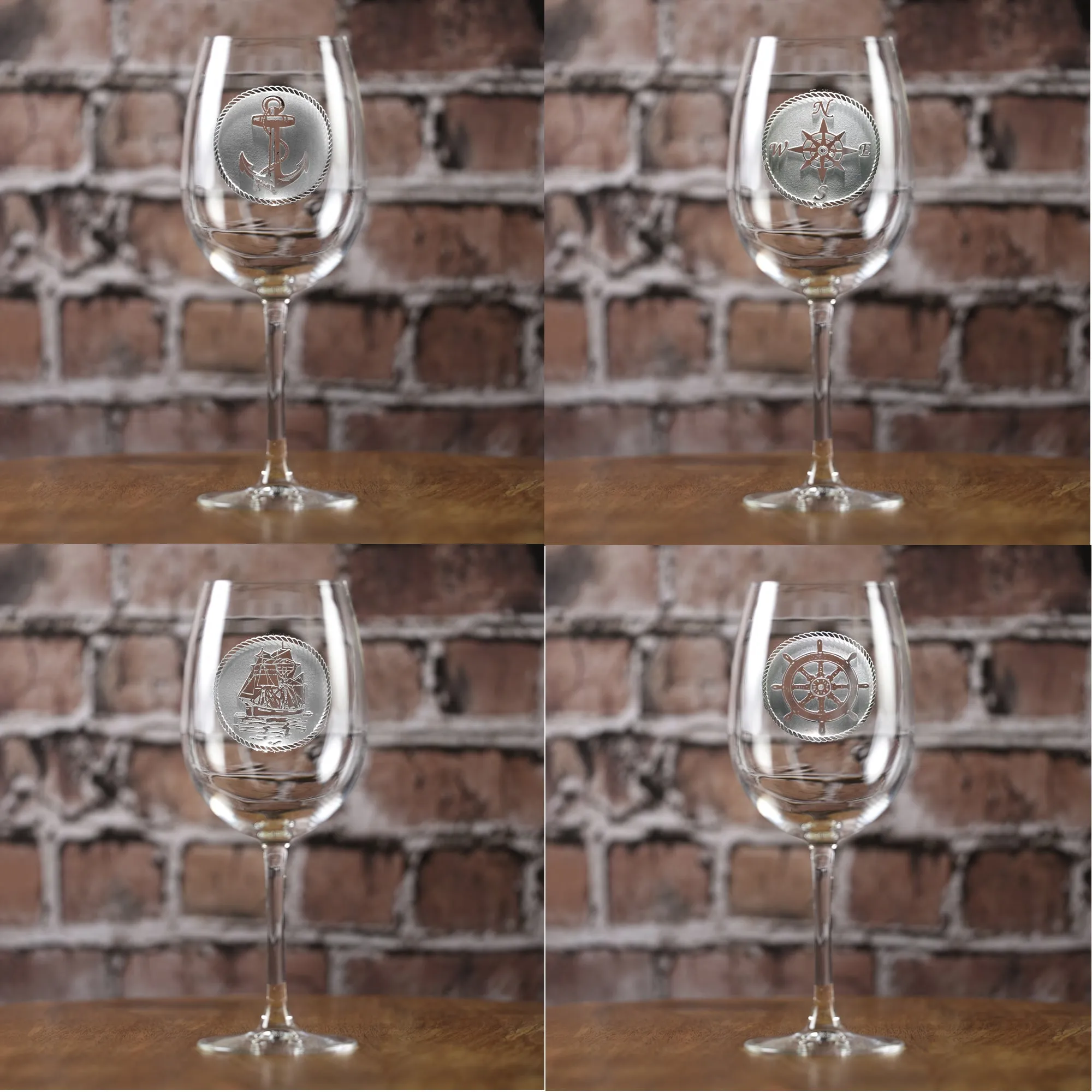 Nautical Beachy-Themed Wine Glasses