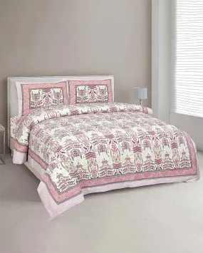 Nerine Sanganeri Cotton Flat Bedding Set | Double Size | 93 x 108 inches