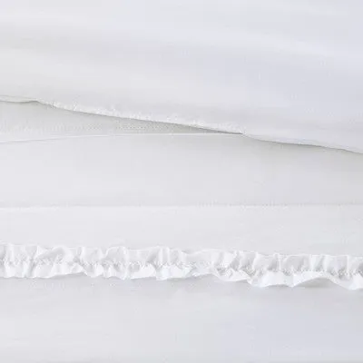 New - 4pc Full/Queen Alexis 2-in-1 Duvet Set - White