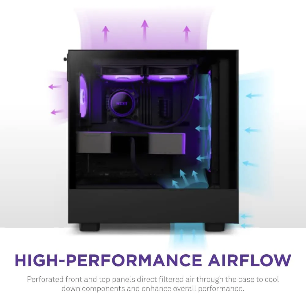 NZXT H5 FLOW RGB MID-TOWER ATX CABINET BLACK