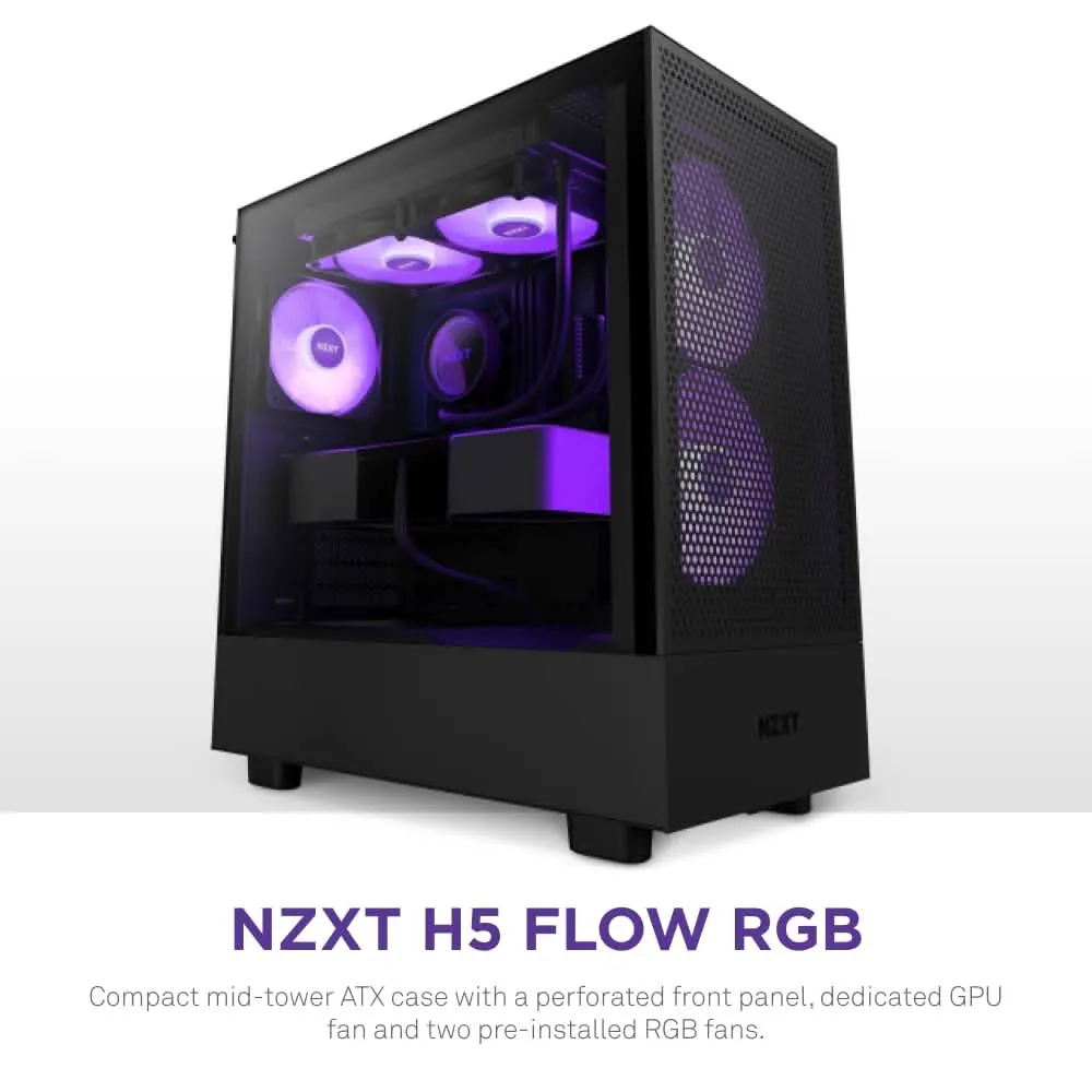 NZXT H5 FLOW RGB MID-TOWER ATX CABINET BLACK