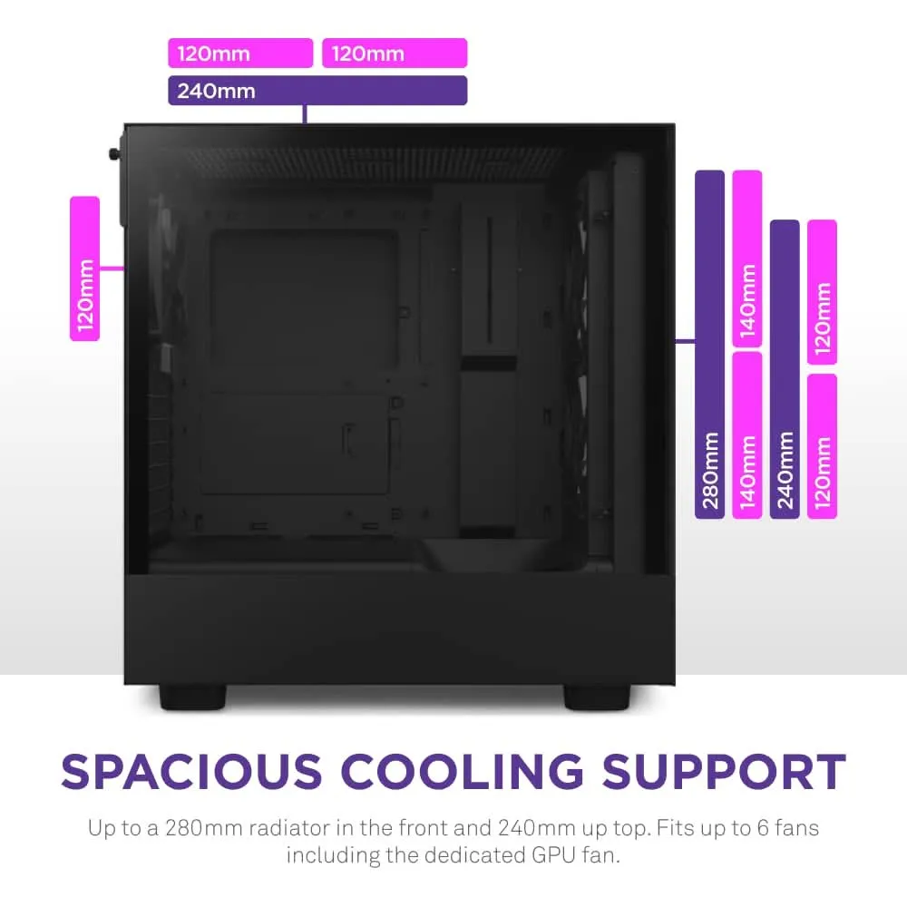 NZXT H5 FLOW RGB MID-TOWER ATX CABINET BLACK