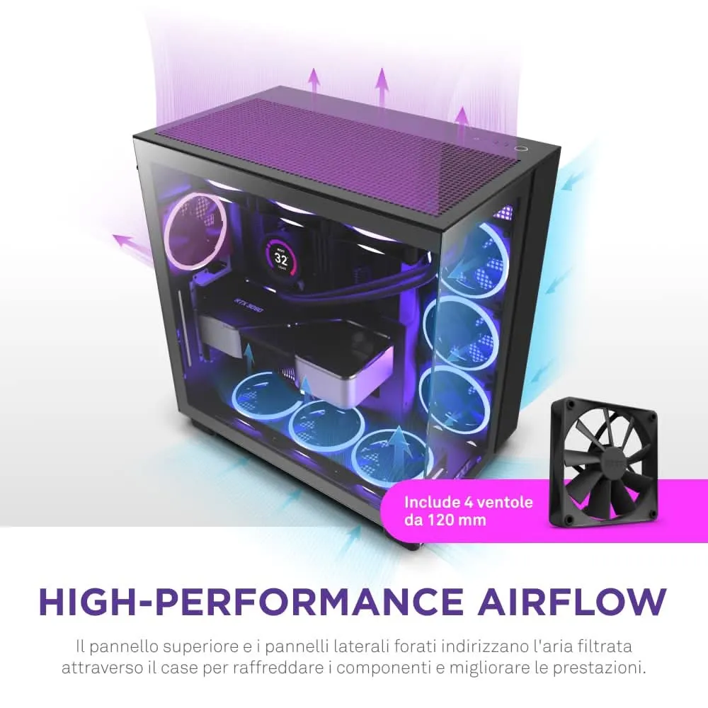 NZXT H9 FLOW MID-TOWER ATX CABINET BLACK