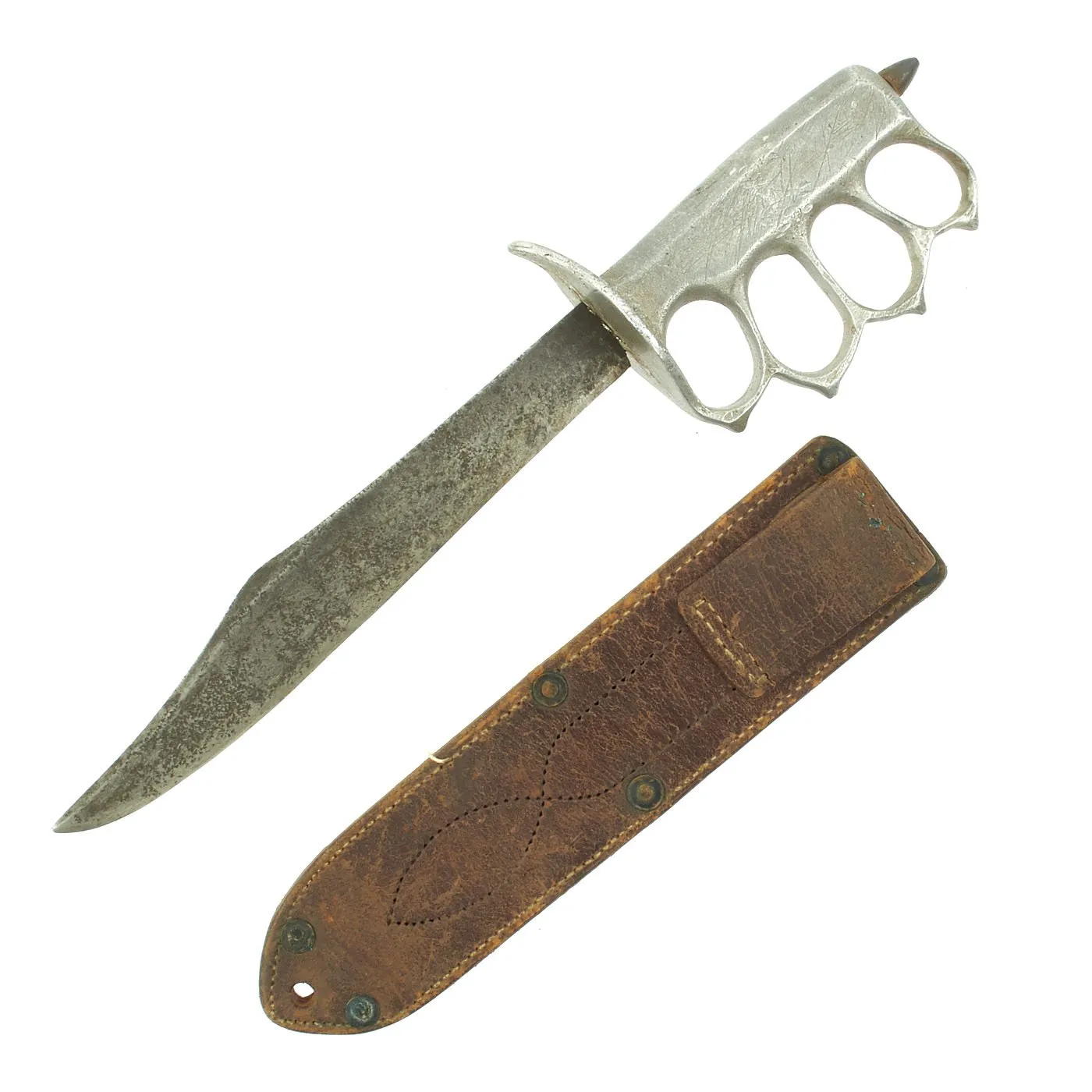 Original U.S. WWII Custom Knuckle Duster Fighting Knife As Seen in Book Signed By Author - Page 198